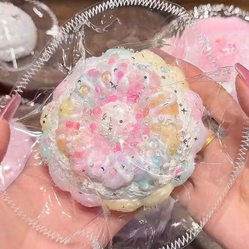 kengkeng cheese puree texture【Rainbow Donut】 Squishy stress relief toy