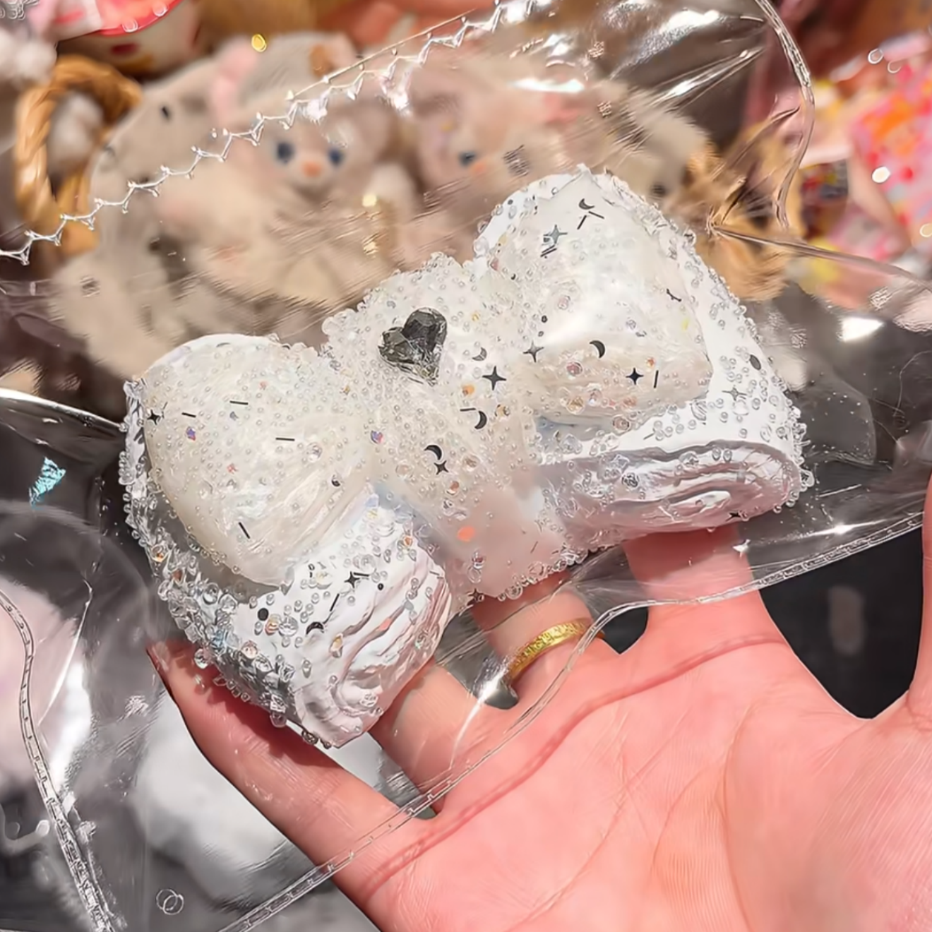 kengkeng cheese puree texture【silver bowknot】 Squishy stress relief toy