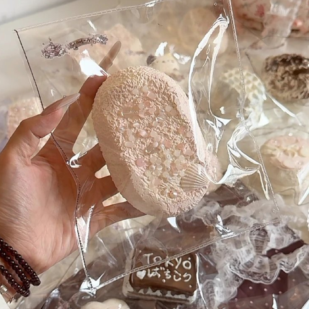 砕砕砕クッキー Studio「貝殻キラビーズせんべい」 Squishy stress relief toy
