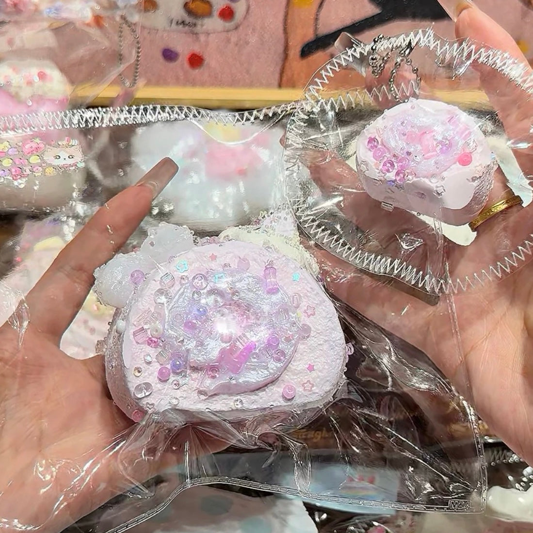 Kengkeng Studio「タロイモペースト味のロールケーキ 大＆小」 Squishy stress relief toy