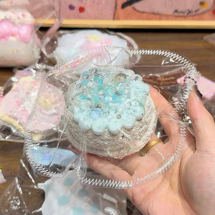 Kengkeng Studio "Small Round Dusty Blue Latte Art" Squishy stress relief toy