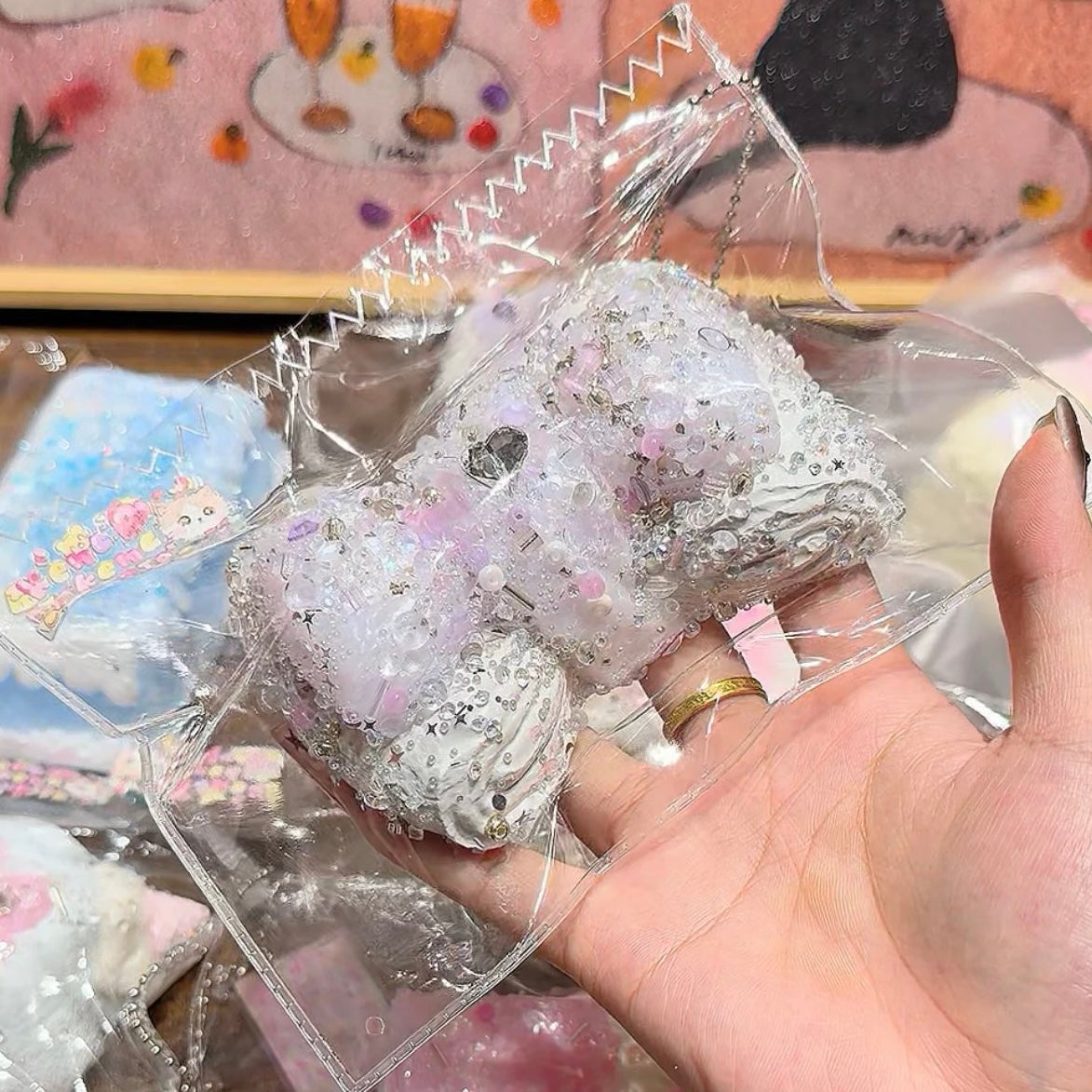 Kengkeng Studio「くすみパープルのリボン」 Squishy stress relief toy