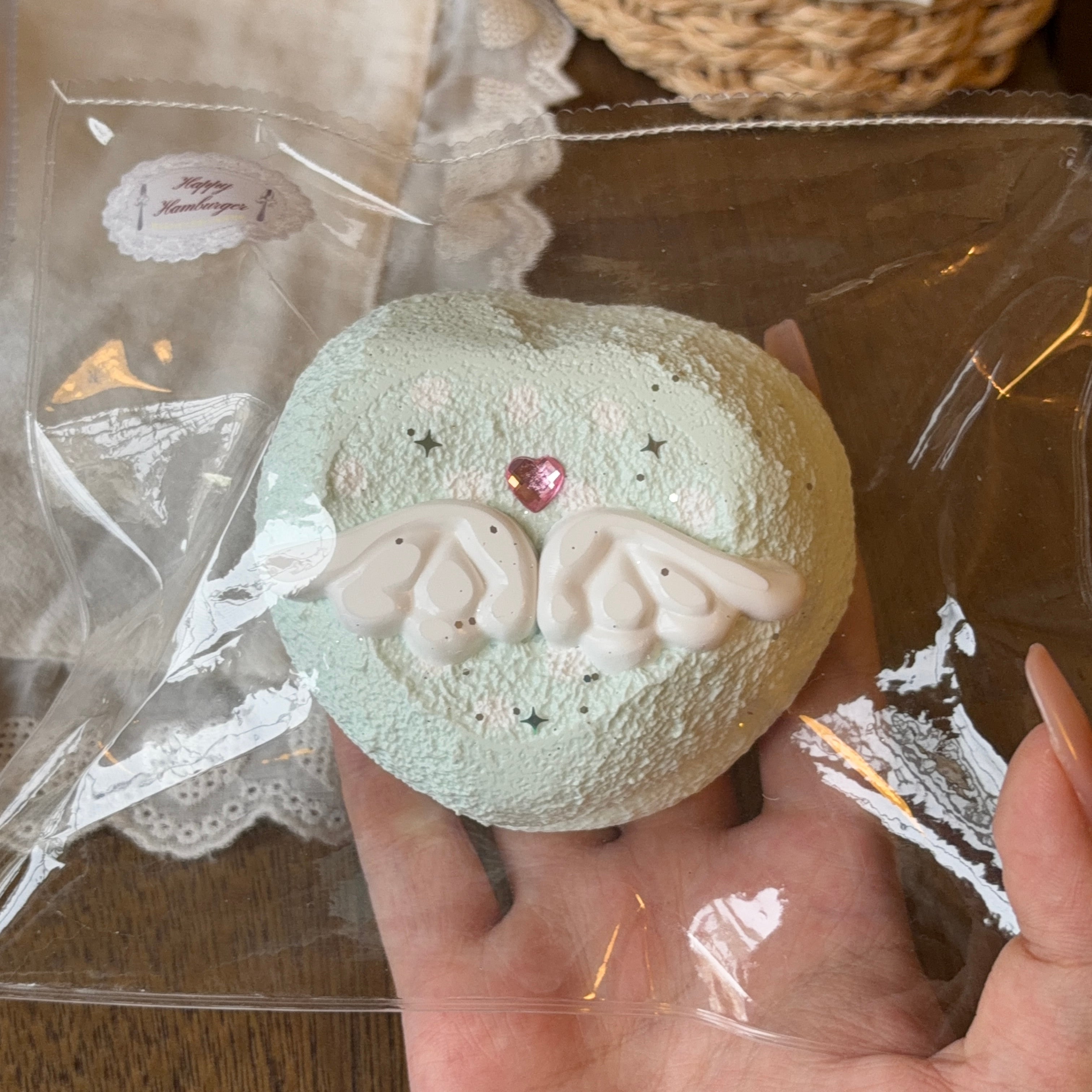 Happy hamburger【シンプル水玉ハートケーキ】 Squishy Collectibles