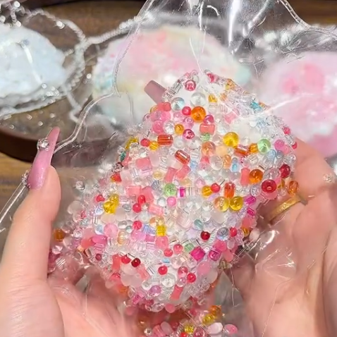 kengkeng Milk cake puree【Colorful Bead Milk Cubes】 Squishy stress relief toy