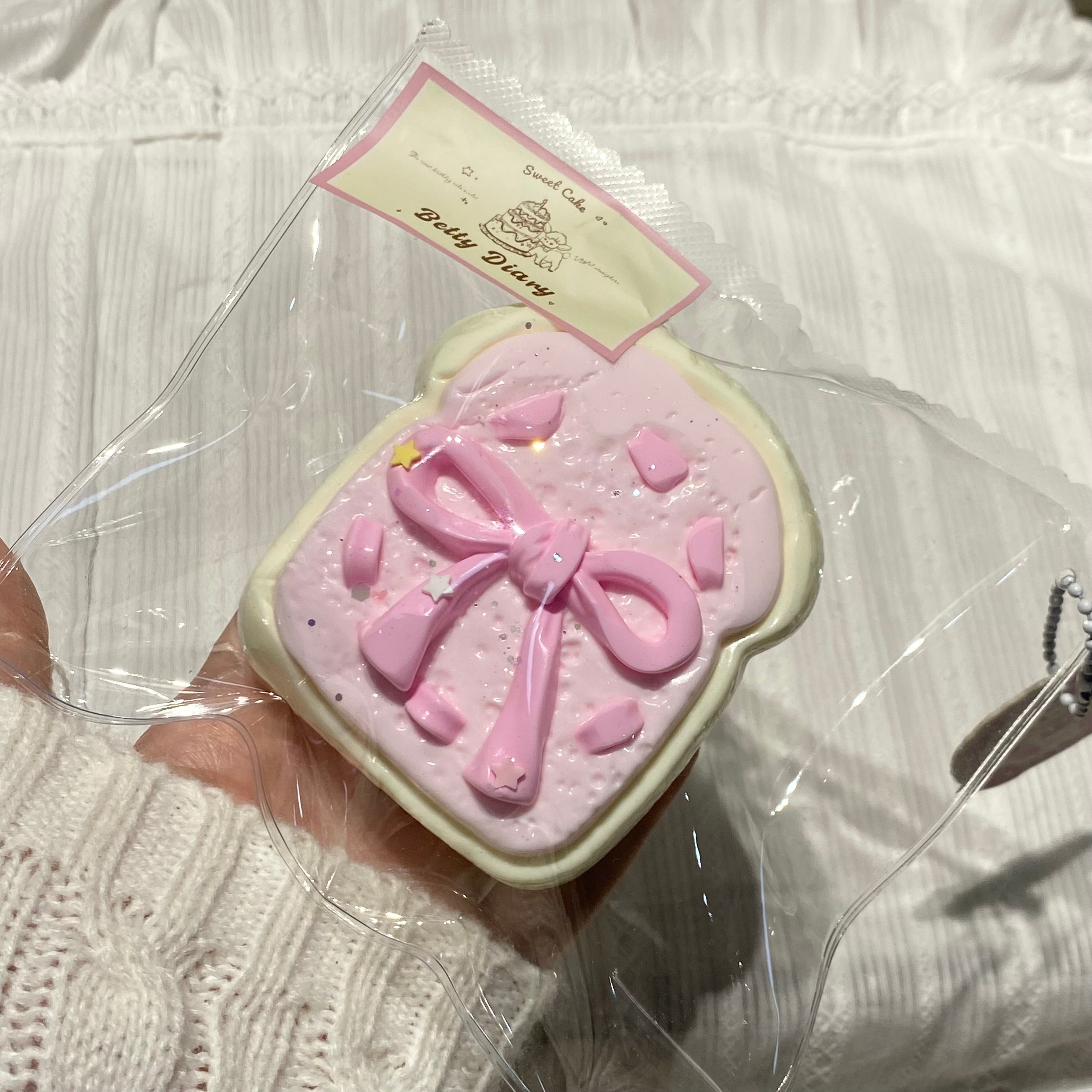 【Pink Ribbon Toast】Squishy Stress Relief Toy