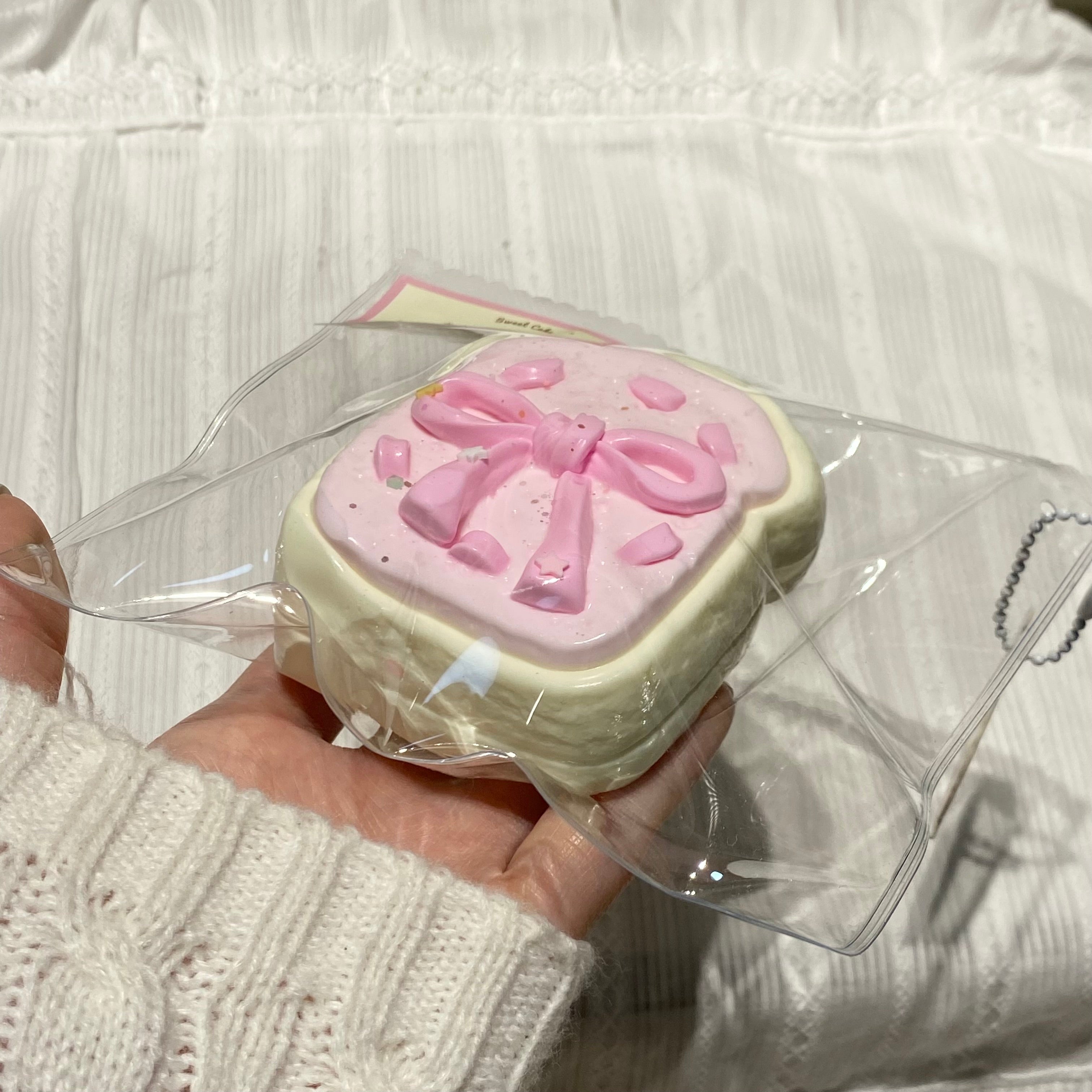 【Pink Ribbon Toast】Squishy Stress Relief Toy