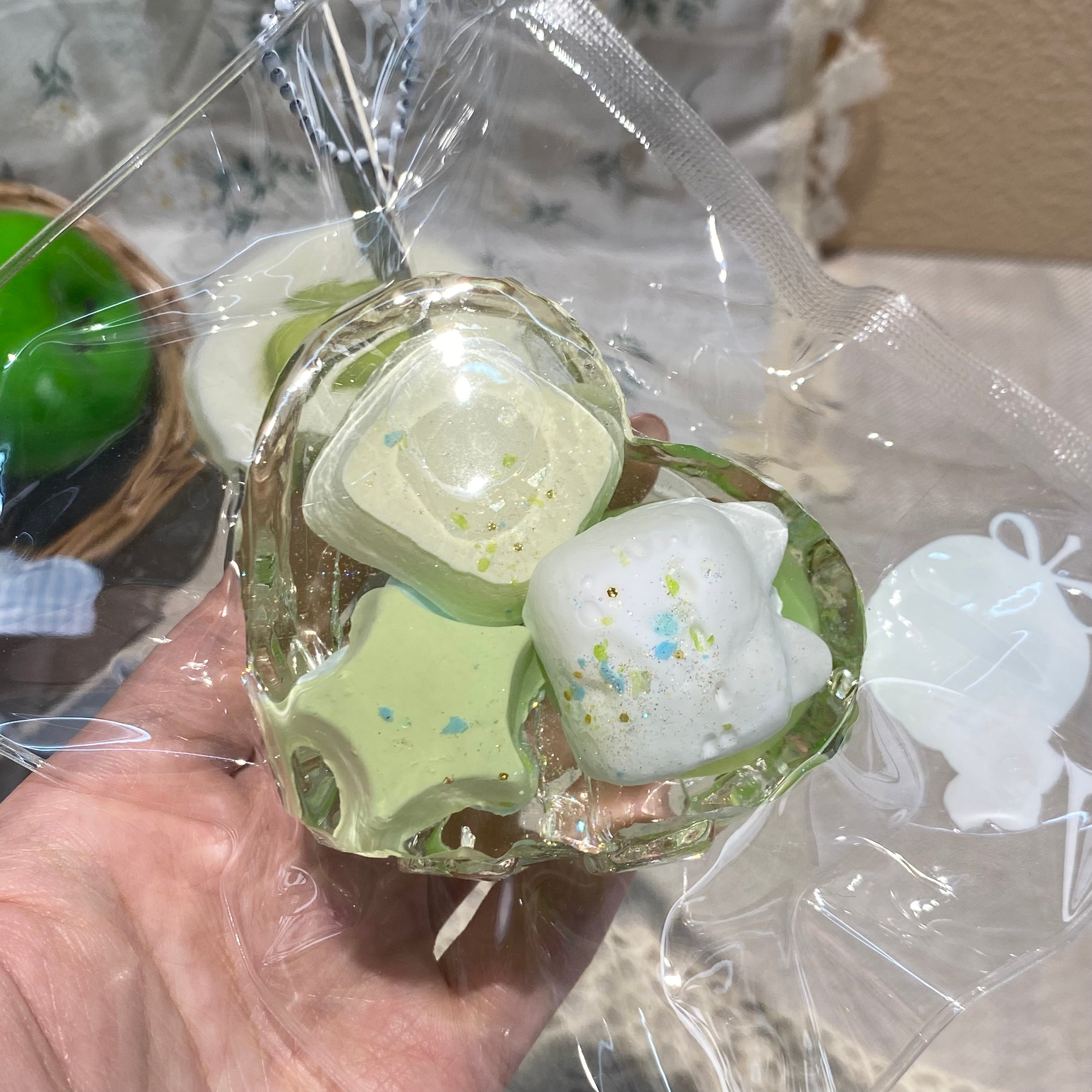 【Green apple glass heart】Squishy stress relief toy
