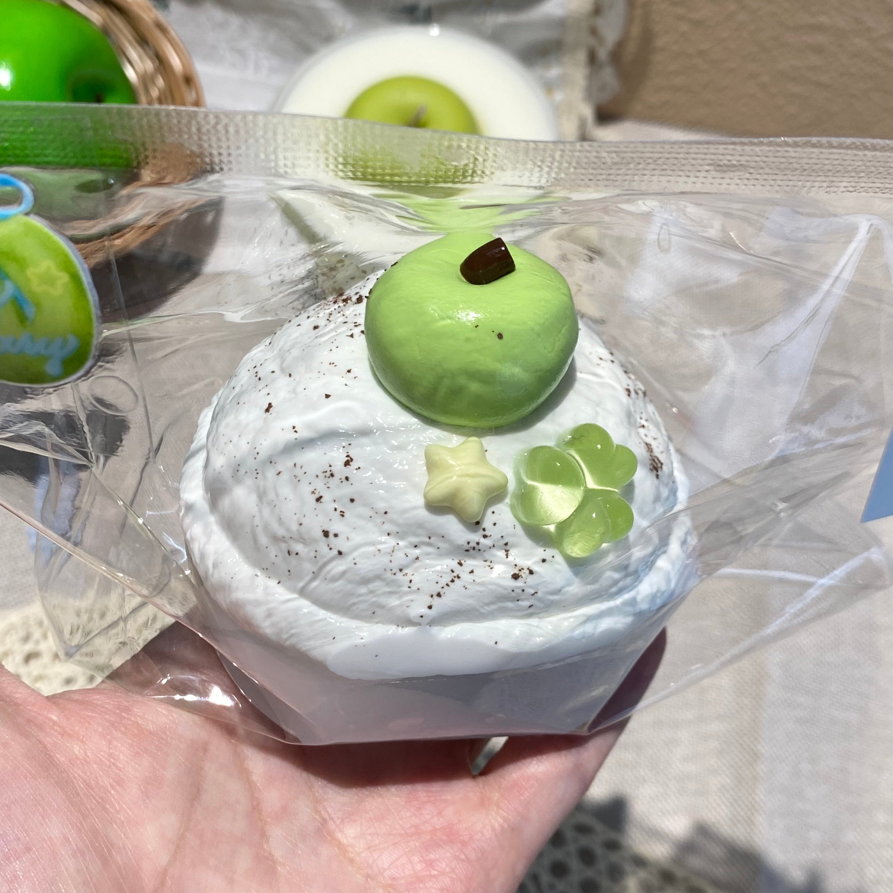 【Green Apple Pudding Bowl】Squishy stress relief toy