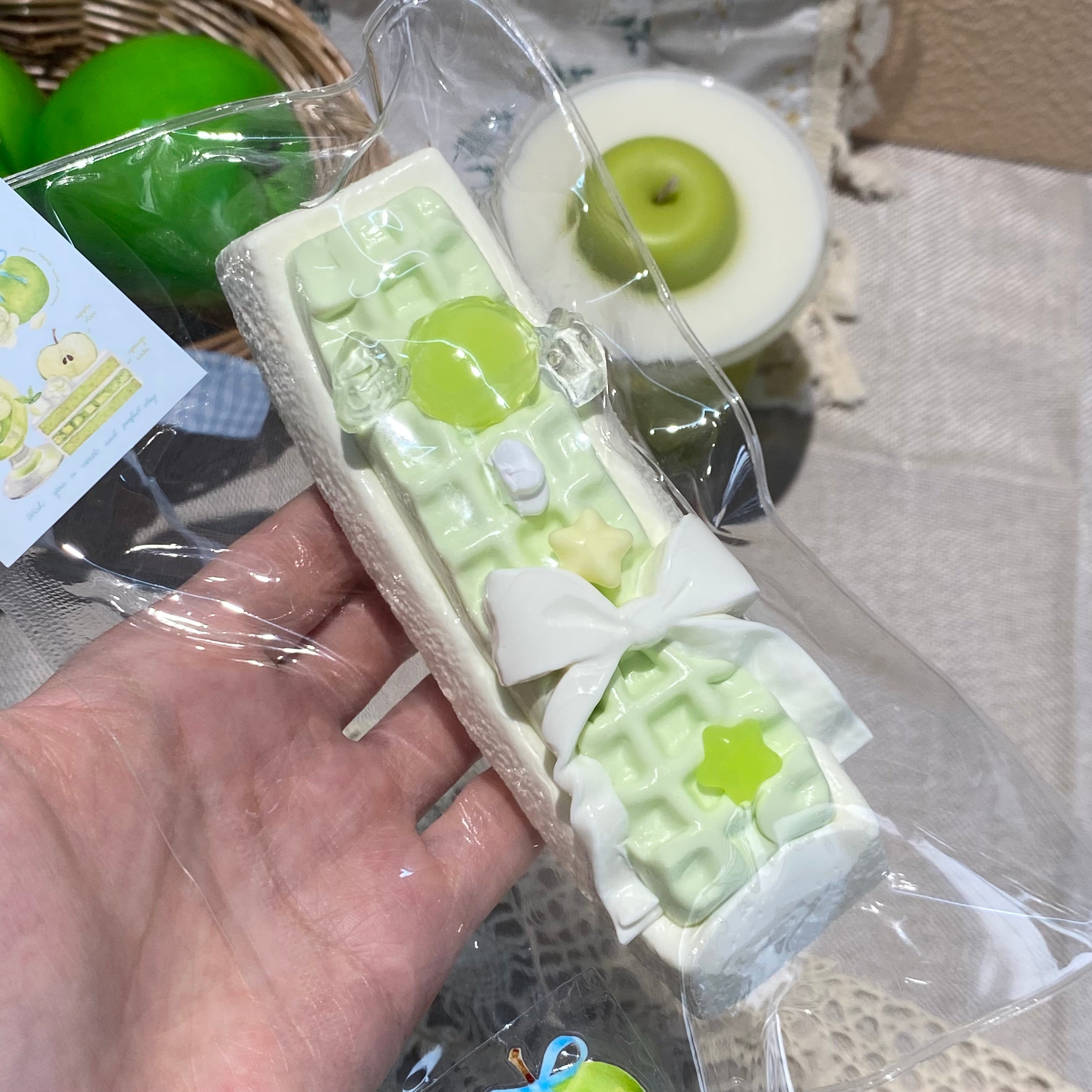 【Green Apple Waffles】Squishy stress relief toy