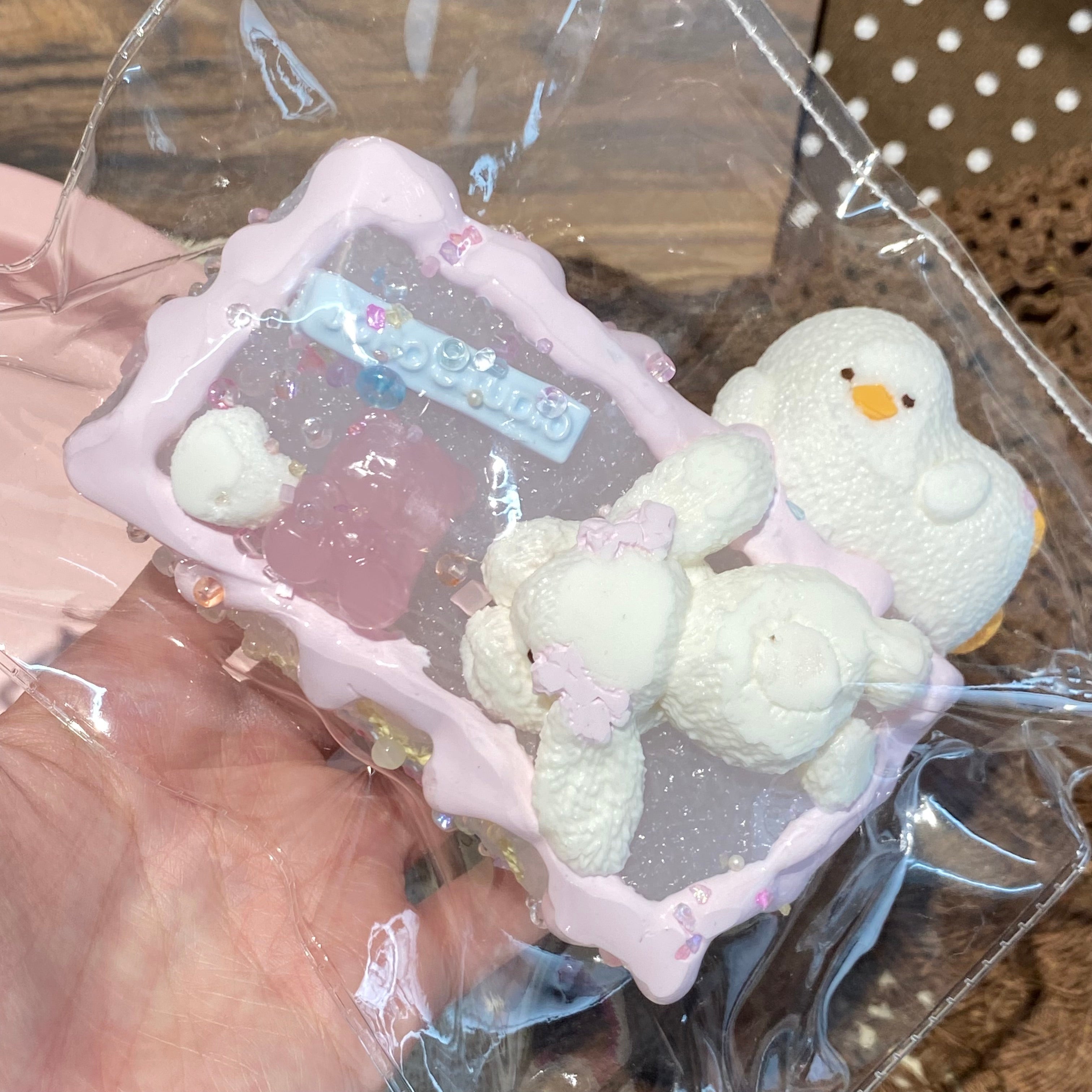 Doro studio  【Transparent long toast with bunny and chick patterns】Squishy stress relief toy