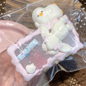 Doro studio  【Transparent long toast with bunny and chick patterns】Squishy stress relief toy