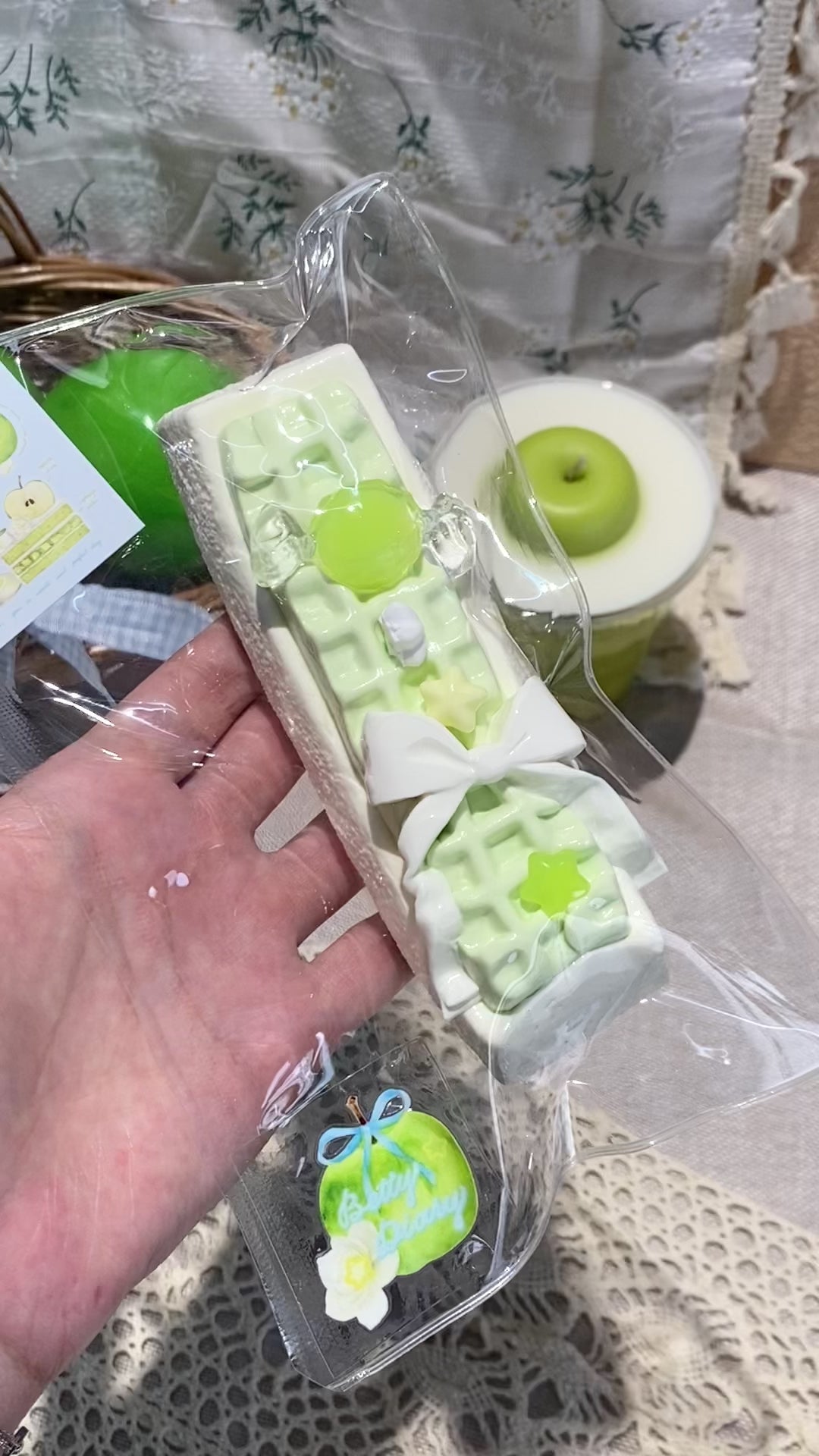【Green Apple Waffles】Squishy stress relief toy