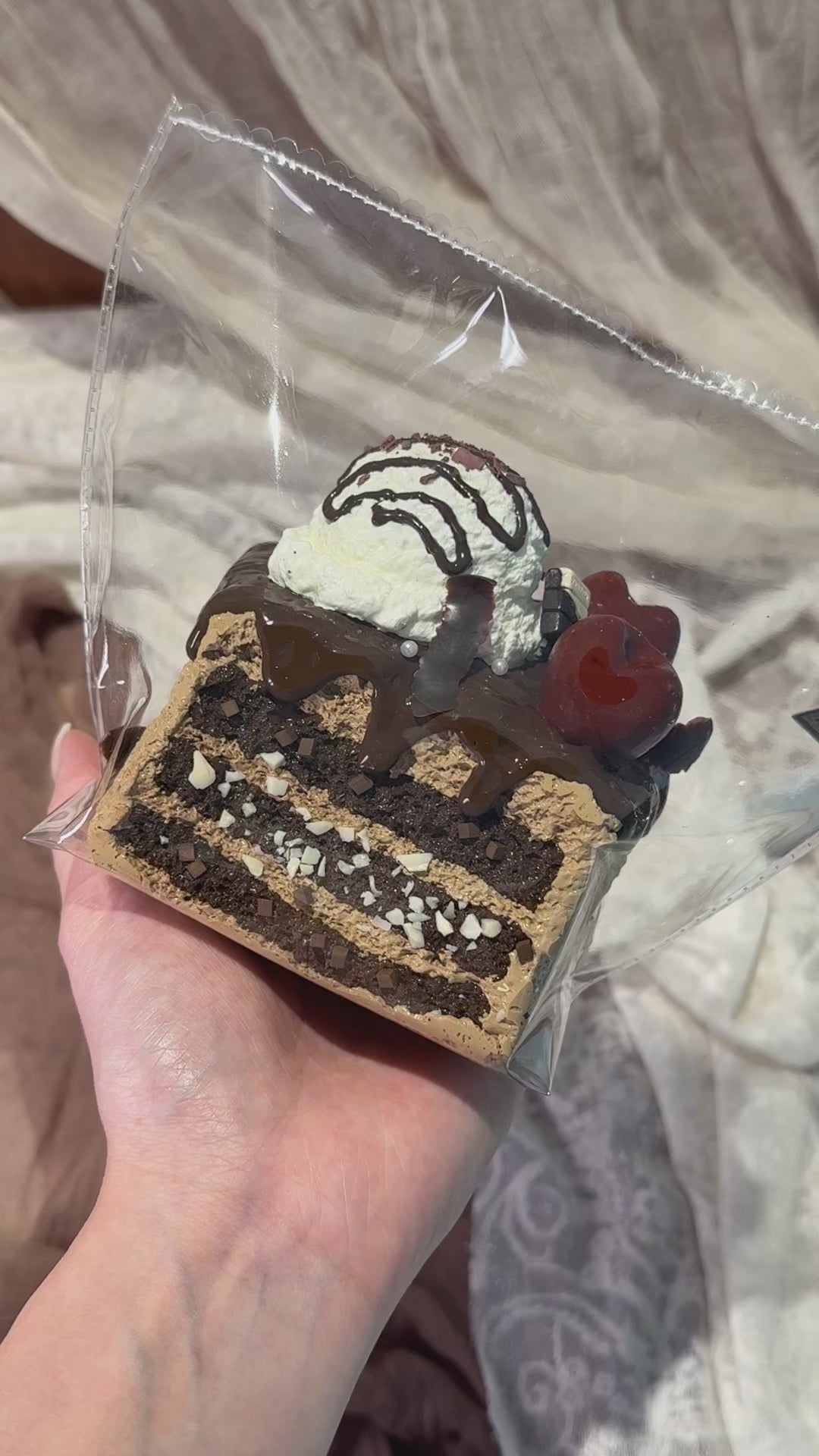【Cherry Black Forest Toast】Squishy stress relief toy