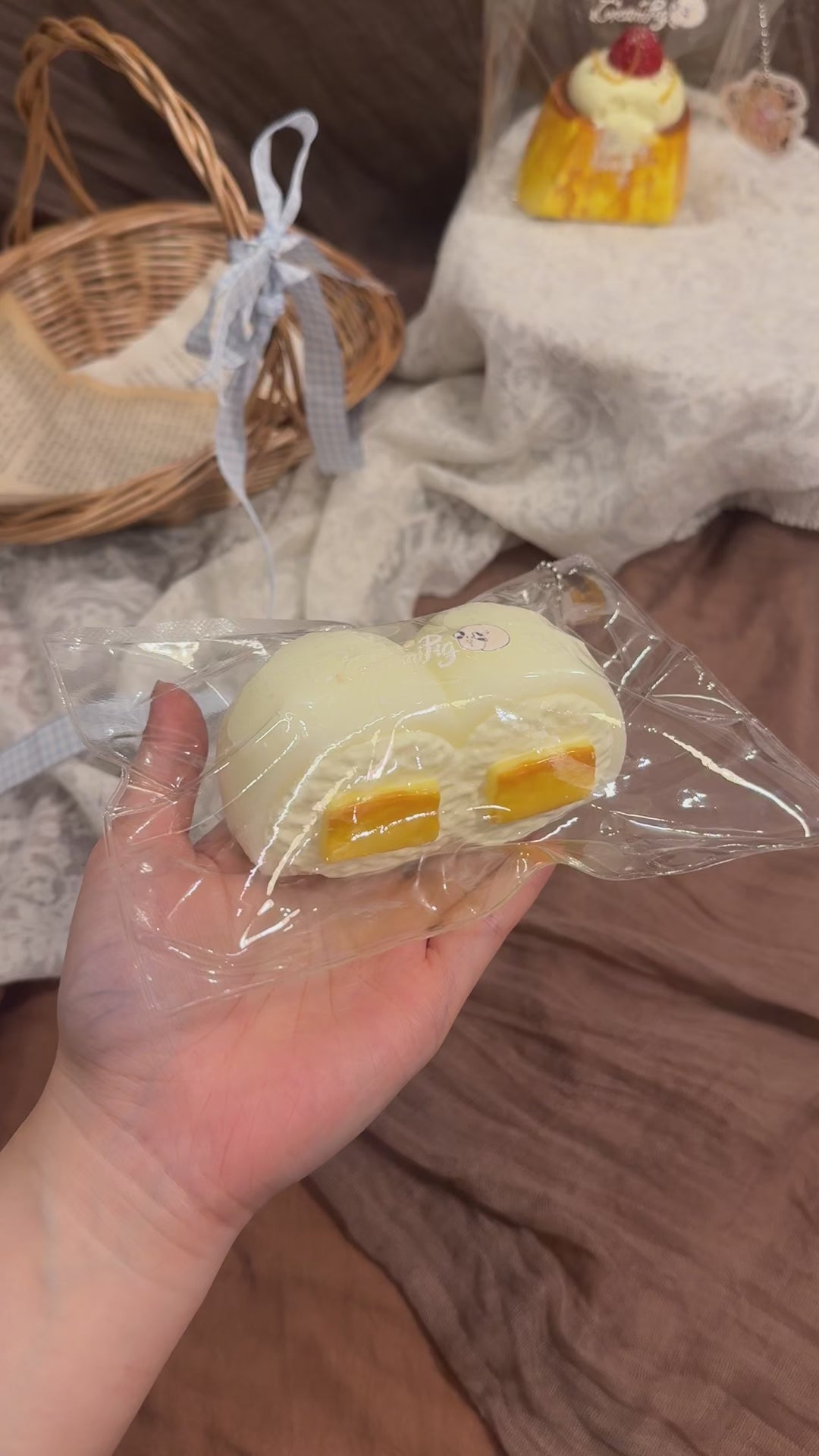 CreamPig Studio【プリンもち 2本入り】 Squishy Collectibles